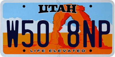 UT license plate W508NP
