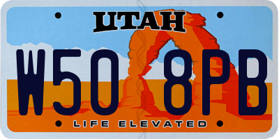 UT license plate W508PB
