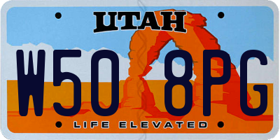 UT license plate W508PG