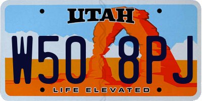 UT license plate W508PJ