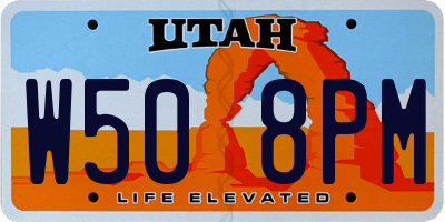 UT license plate W508PM