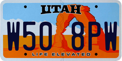 UT license plate W508PW