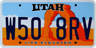UT license plate W508RV