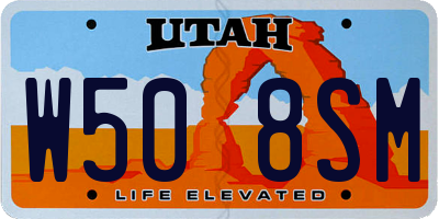 UT license plate W508SM