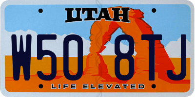 UT license plate W508TJ