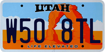 UT license plate W508TL