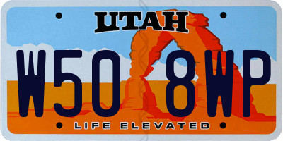 UT license plate W508WP