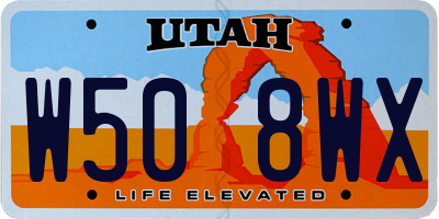 UT license plate W508WX