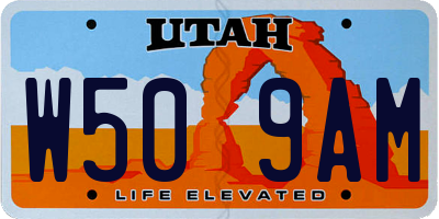 UT license plate W509AM