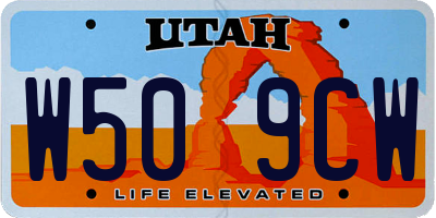 UT license plate W509CW