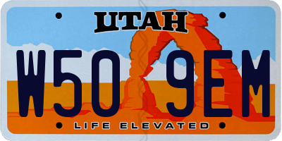 UT license plate W509EM