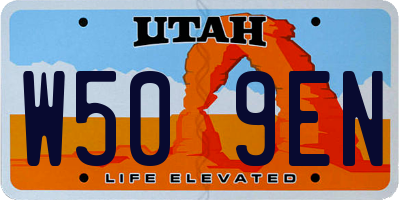 UT license plate W509EN