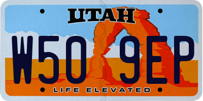 UT license plate W509EP