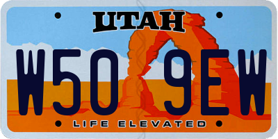 UT license plate W509EW