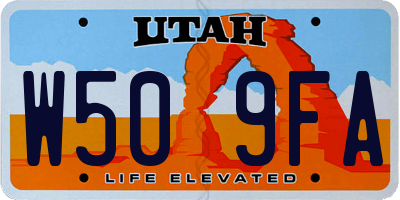 UT license plate W509FA