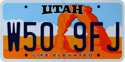UT license plate W509FJ