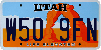 UT license plate W509FN