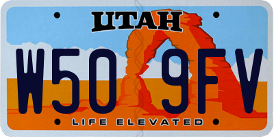 UT license plate W509FV