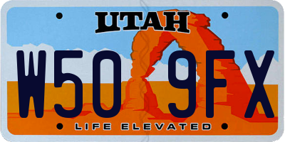 UT license plate W509FX