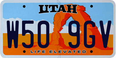 UT license plate W509GV