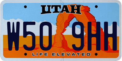 UT license plate W509HH