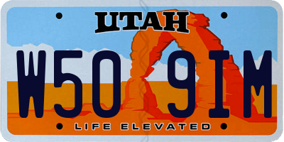 UT license plate W509IM