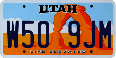 UT license plate W509JM