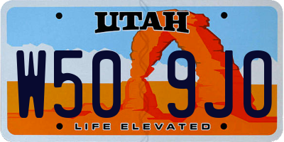 UT license plate W509JO
