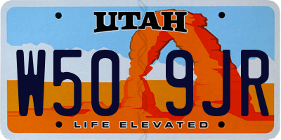 UT license plate W509JR