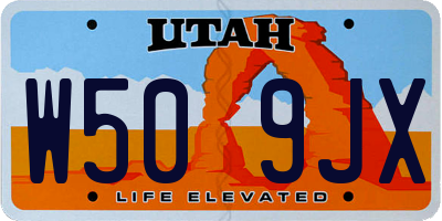 UT license plate W509JX