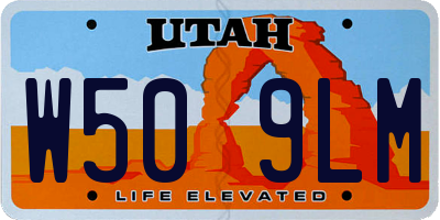 UT license plate W509LM