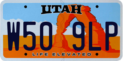 UT license plate W509LP