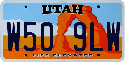 UT license plate W509LW