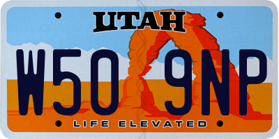 UT license plate W509NP