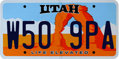 UT license plate W509PA