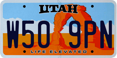 UT license plate W509PN