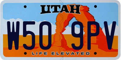 UT license plate W509PV