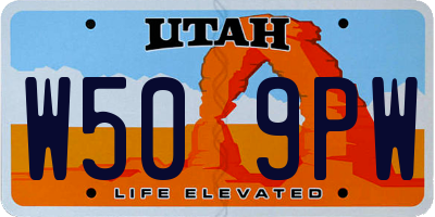 UT license plate W509PW