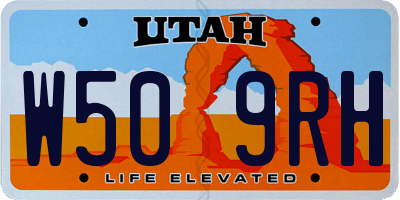 UT license plate W509RH