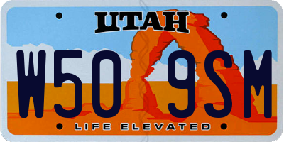 UT license plate W509SM