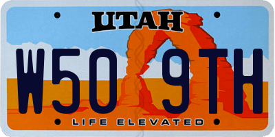 UT license plate W509TH