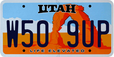 UT license plate W509UP