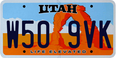 UT license plate W509VK