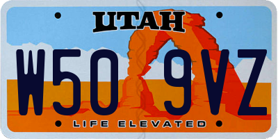 UT license plate W509VZ