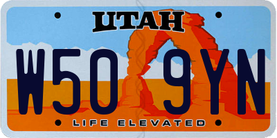 UT license plate W509YN