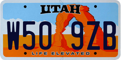 UT license plate W509ZB