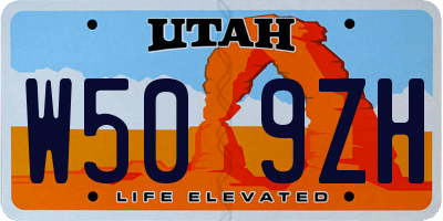 UT license plate W509ZH