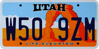 UT license plate W509ZM
