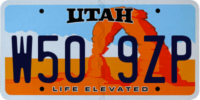 UT license plate W509ZP