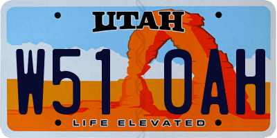 UT license plate W510AH